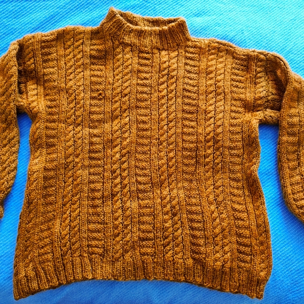 Handknit Linen-Wool Sweater
